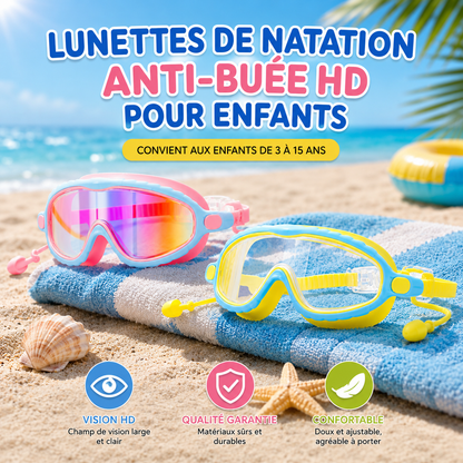 Lunettes de natation enfant anti-buée à vision claire