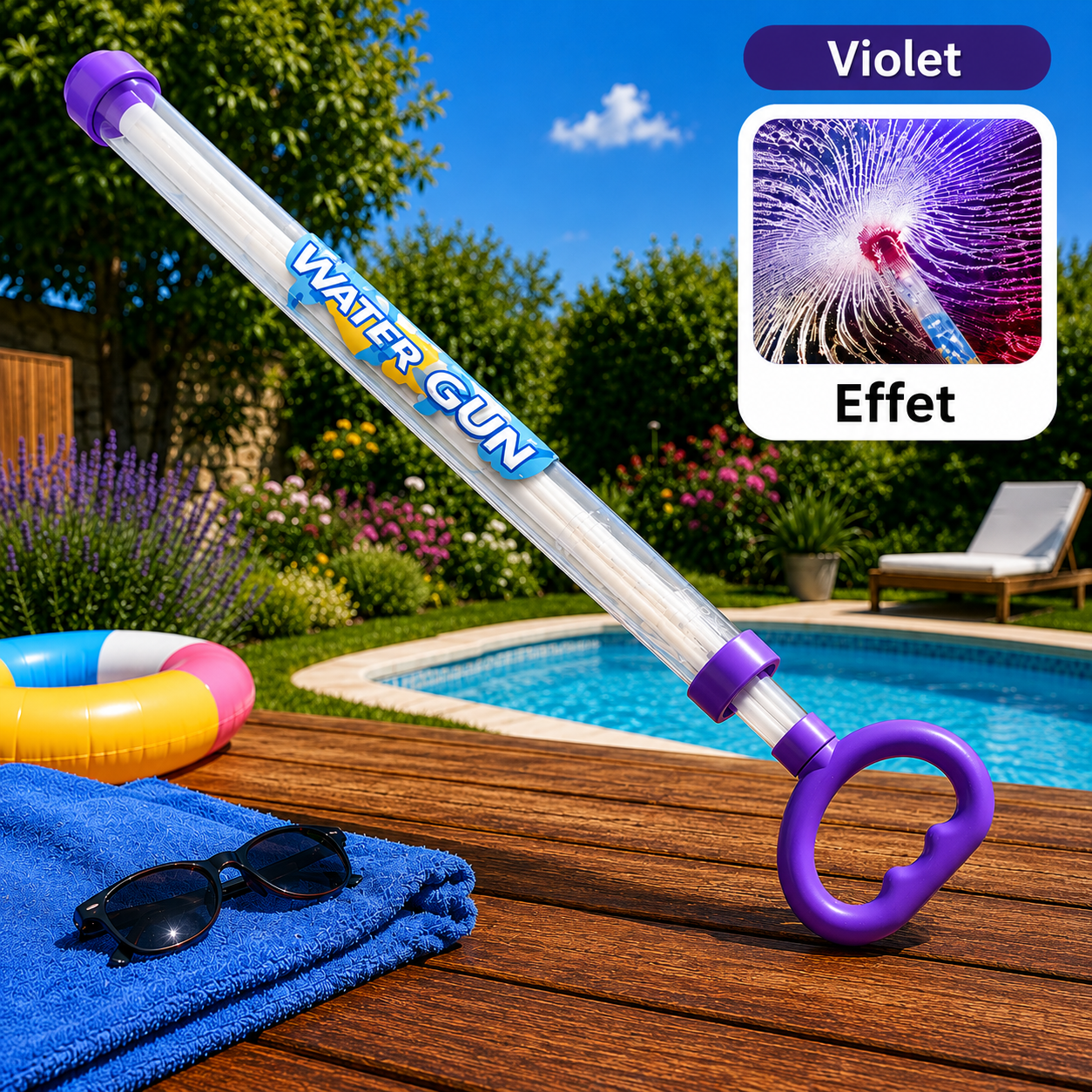 Pistolet à eau enfant à jet longue portée modèle violet