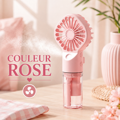 Ventilateur Brumisateur Portatif Nairel coloris rose
